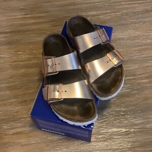Rose Gold Birkenstocks - Size 37